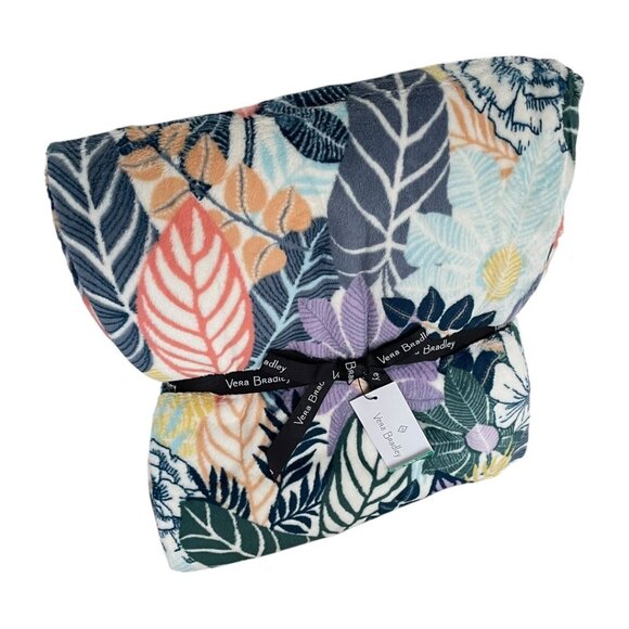 Vera Bradley Palm Floral Plush Throw Blanket - Picture 4 of 8